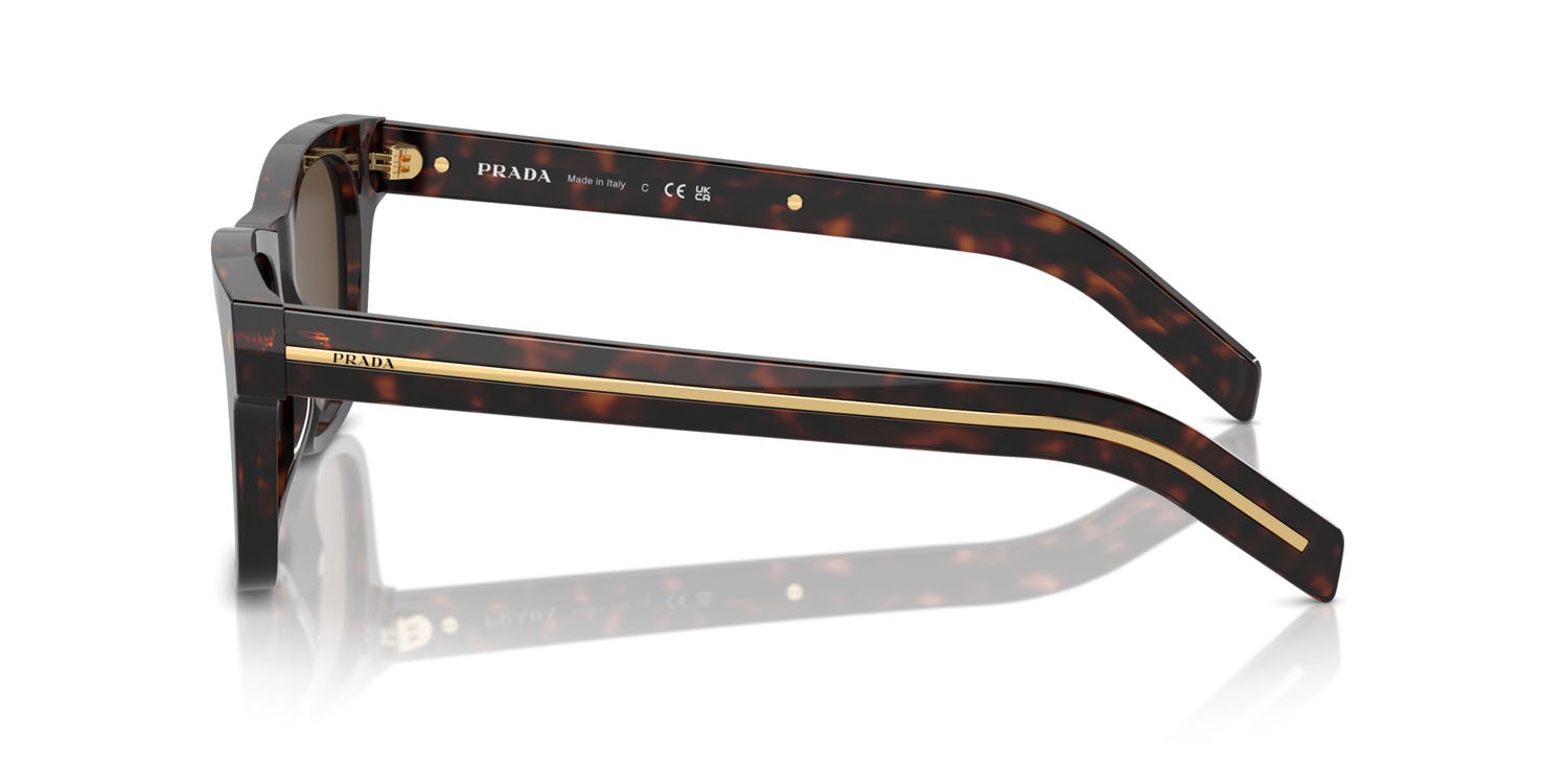 Sunglasses Prada PR A17S (17N70F) color radica tortoise shape rectangle lenses marrone scuro