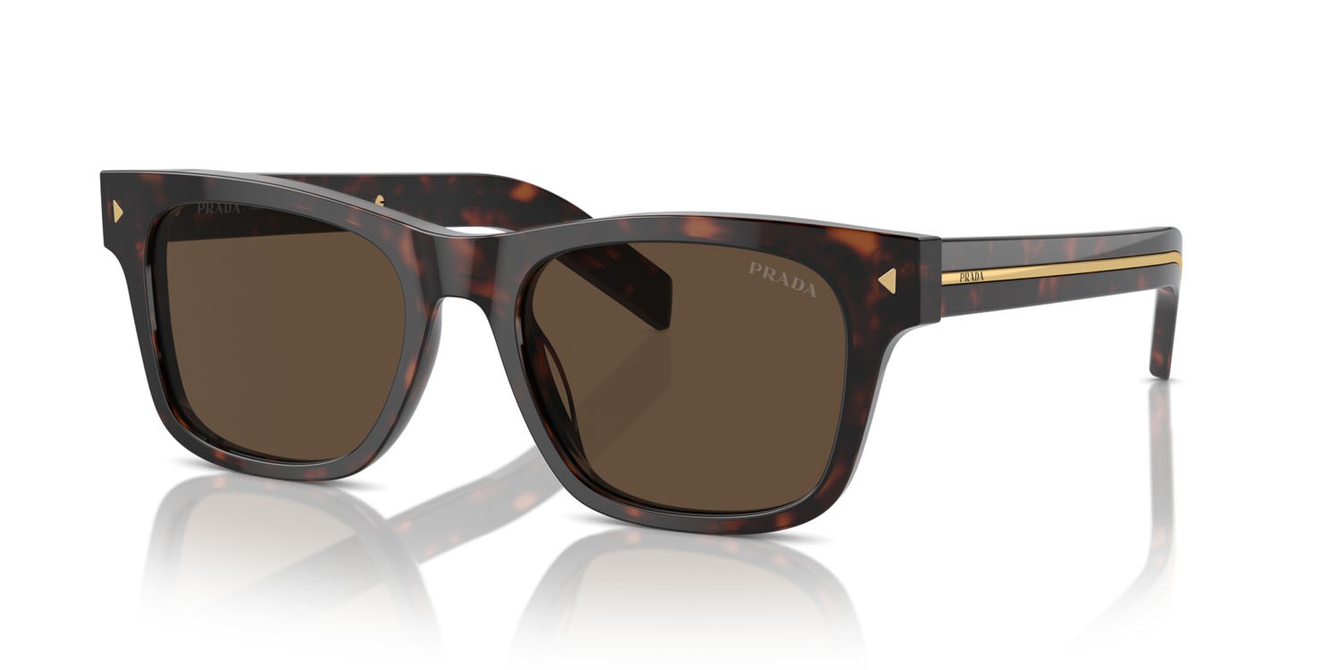 Sunglasses Prada PR A17S (17N70F) color radica tortoise shape rectangle lenses marrone scuro