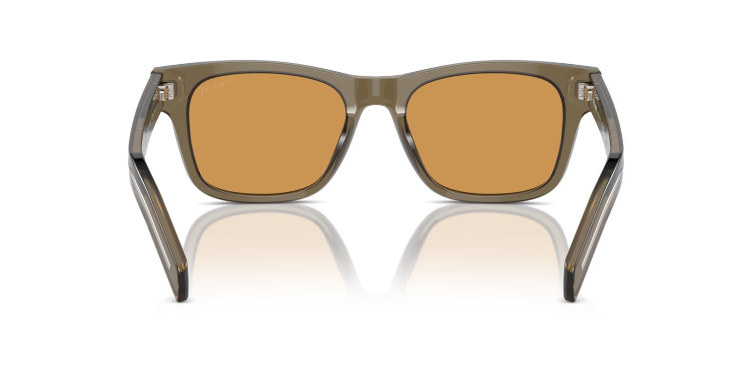 Occhiali da sole Prada PR A17S (18T60F) colore transparent earth forma rettangolare lenti fotocromatica marrone chiaro