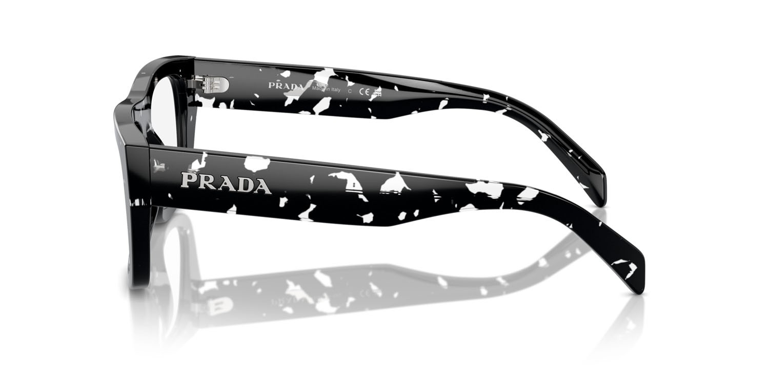 Brillen Prada PR A17V (15O1O1) farbe black crystal tortoise form rechteckig gläser lente demo