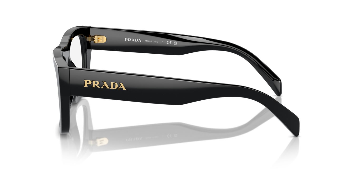 Eyeglasses Prada PR A17V (16K1O1) color nero shape rectangle lenses lente demo