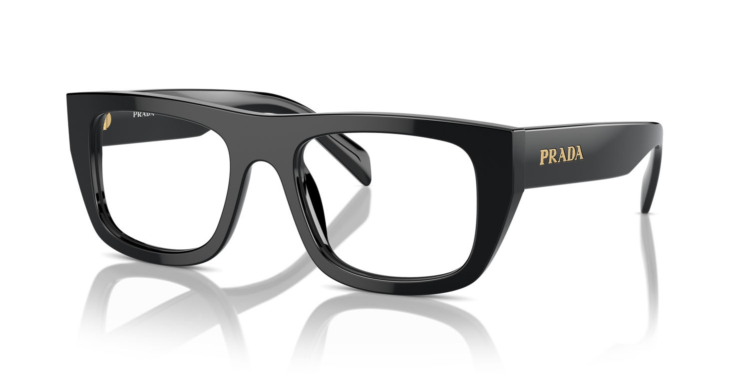 Eyeglasses Prada PR A17V (16K1O1) color nero shape rectangle lenses lente demo
