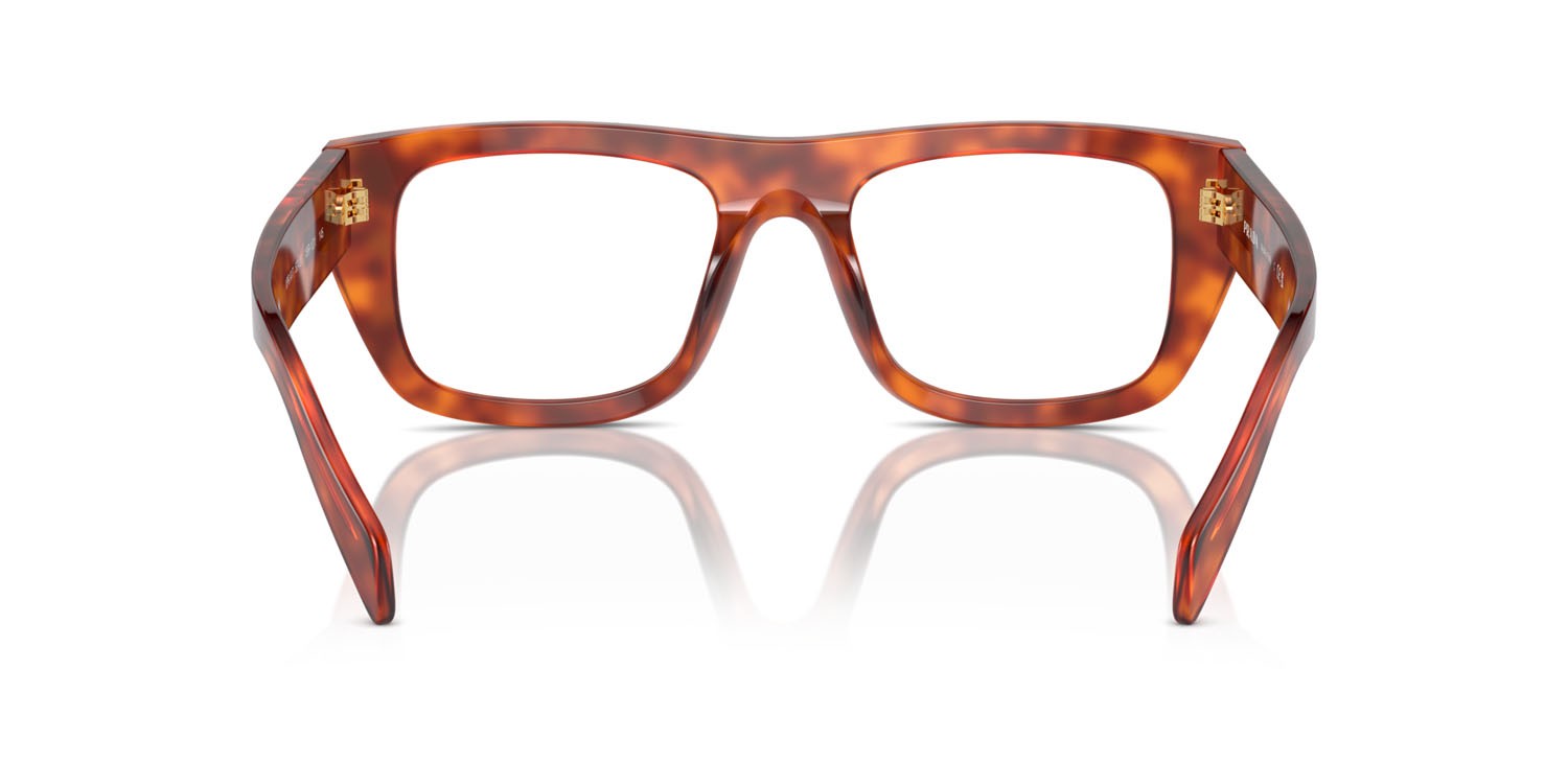 Occhiali da vista Prada PR A17V (18R1O1) colore cognac tartarugato forma rettangolare lenti lente demo