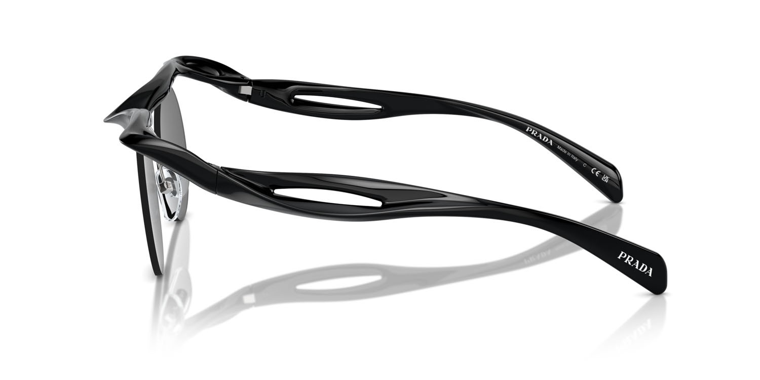 Occhiali da sole Prada PR A18S (1AB5S0) colore nero forma rotondo lenti grigio scuro