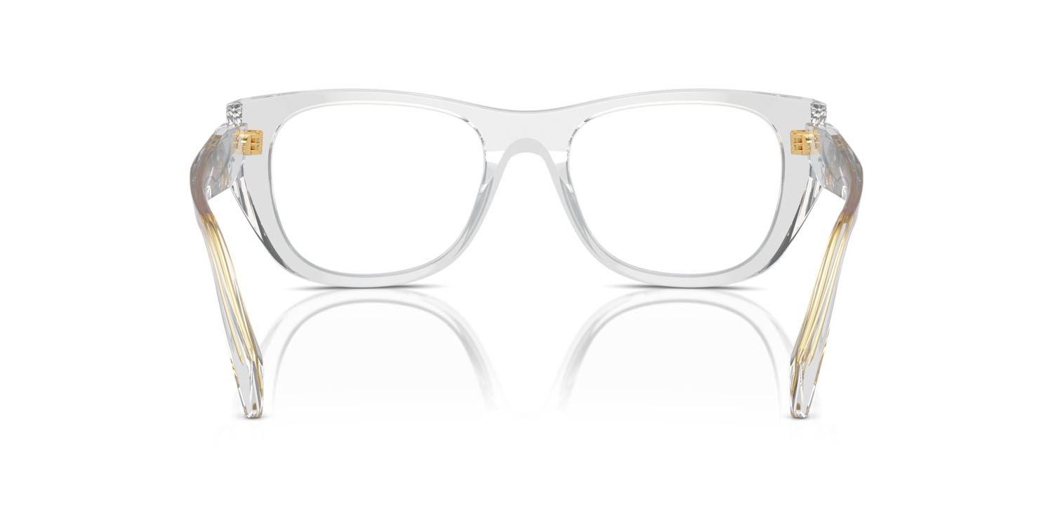 Eyeglasses Prada PR A18V (12R1O1) color grigio trasparente shape irregular lenses lente demo