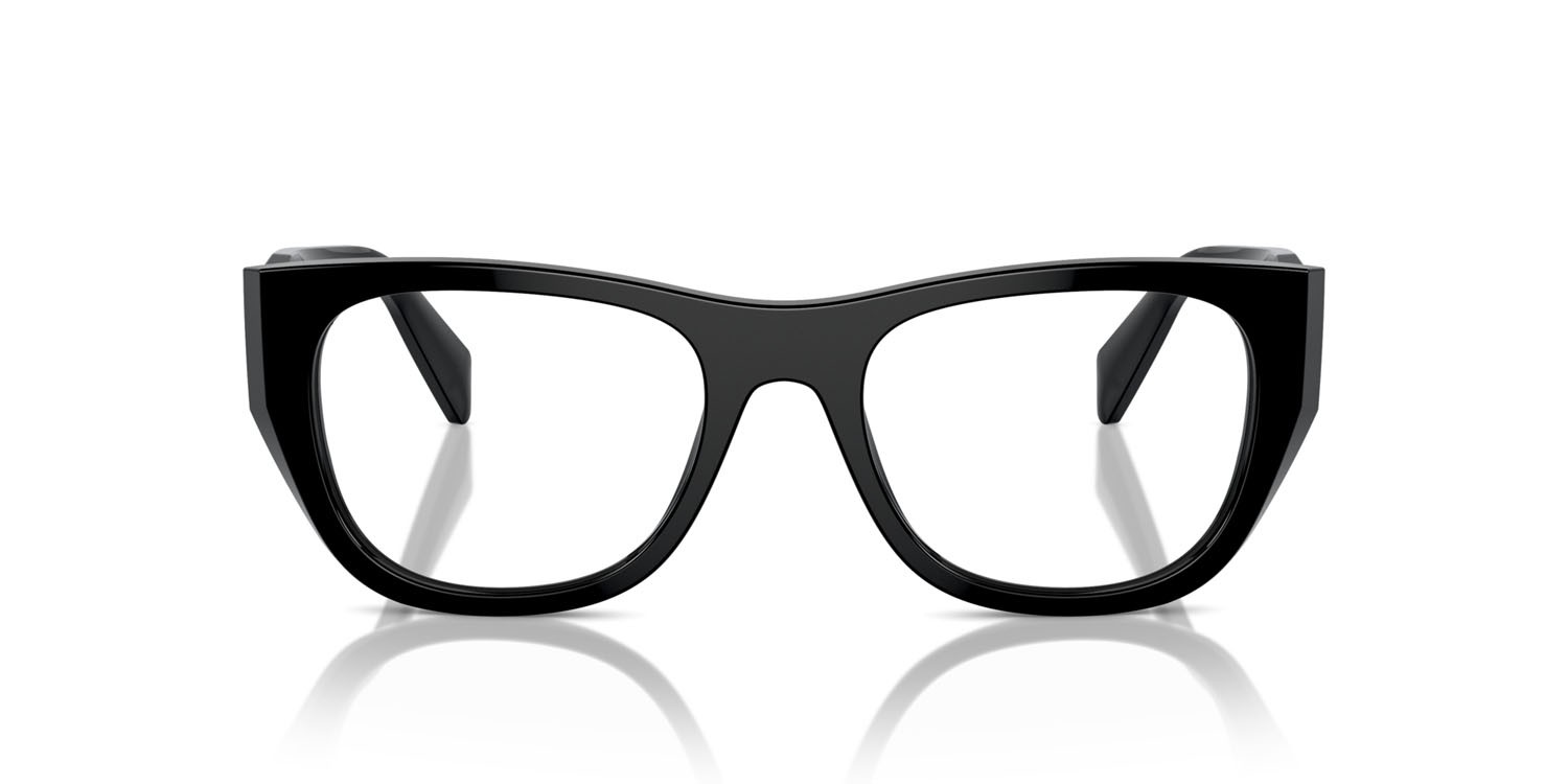 Eyeglasses Prada PR A18V (16K1O1) color nero shape irregular lenses lente demo