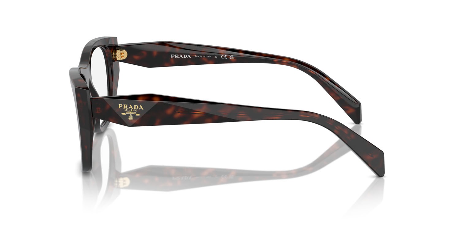 Eyeglasses Prada PR A18V (17N1O1) color root tortoise shape irregular lenses lente demo