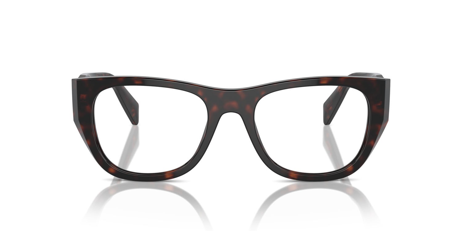 Eyeglasses Prada PR A18V (17N1O1) color root tortoise shape irregular lenses lente demo