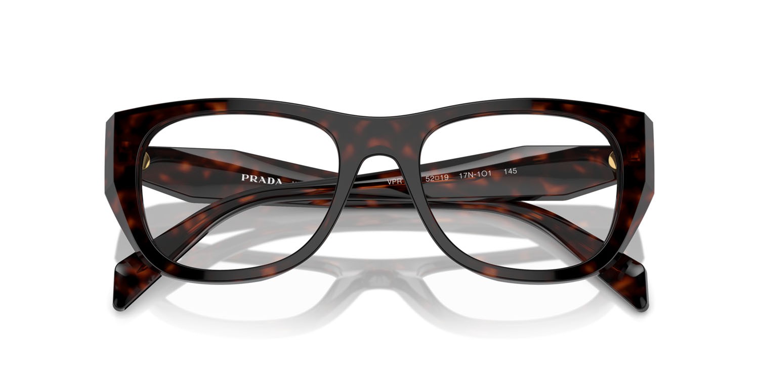 Eyeglasses Prada PR A18V (17N1O1) color root tortoise shape irregular lenses lente demo