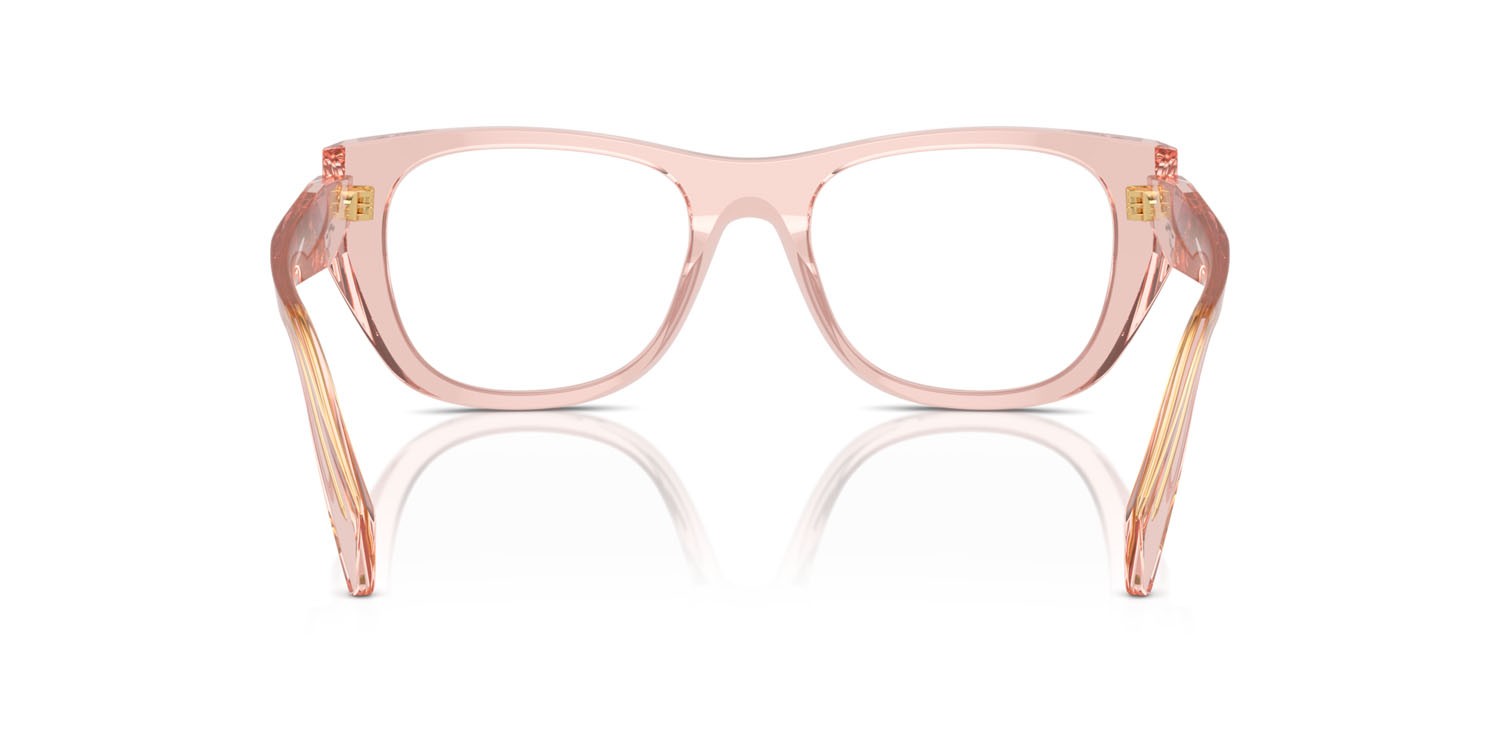 Eyeglasses Prada PR A18V (19Q1O1) color pesca trasparente shape irregular lenses lente demo