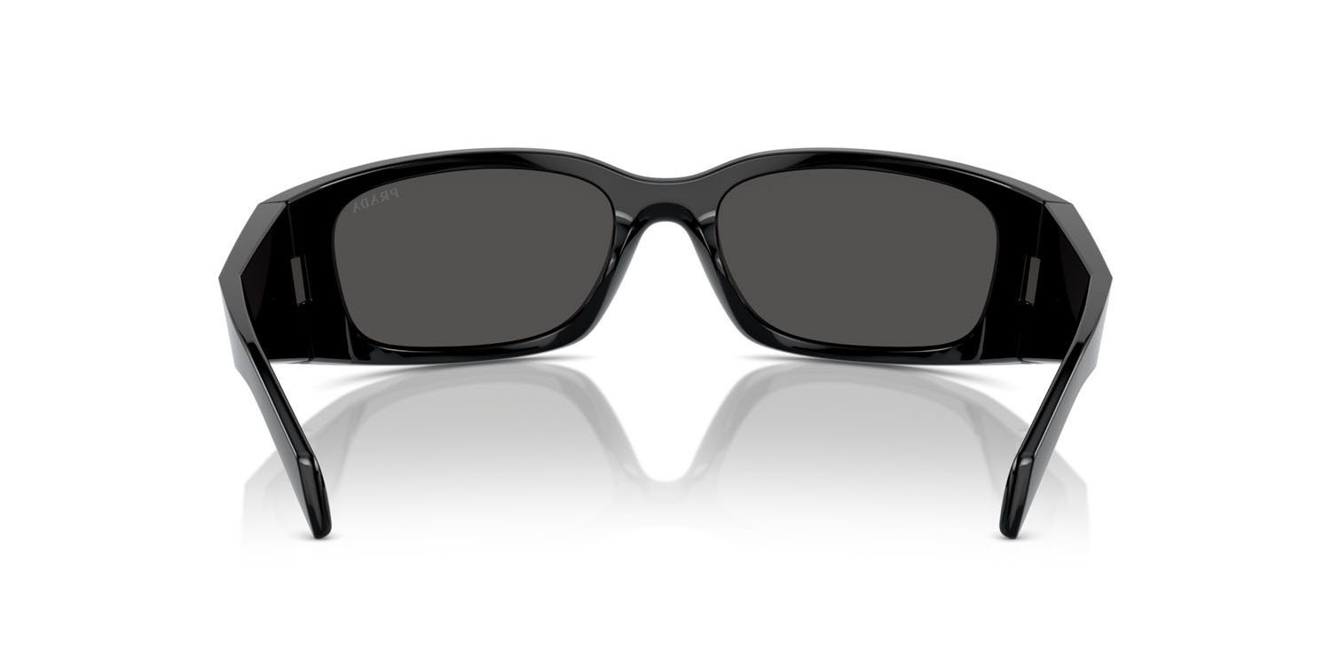 Occhiali da sole Prada PR A19S (1AB5S0) colore nero forma farfalla lenti grigio scuro