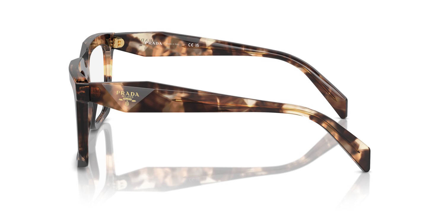 Eyeglasses Prada PR A19V (14P1O1) color caramello tartarugato shape rectangle lenses lente demo
