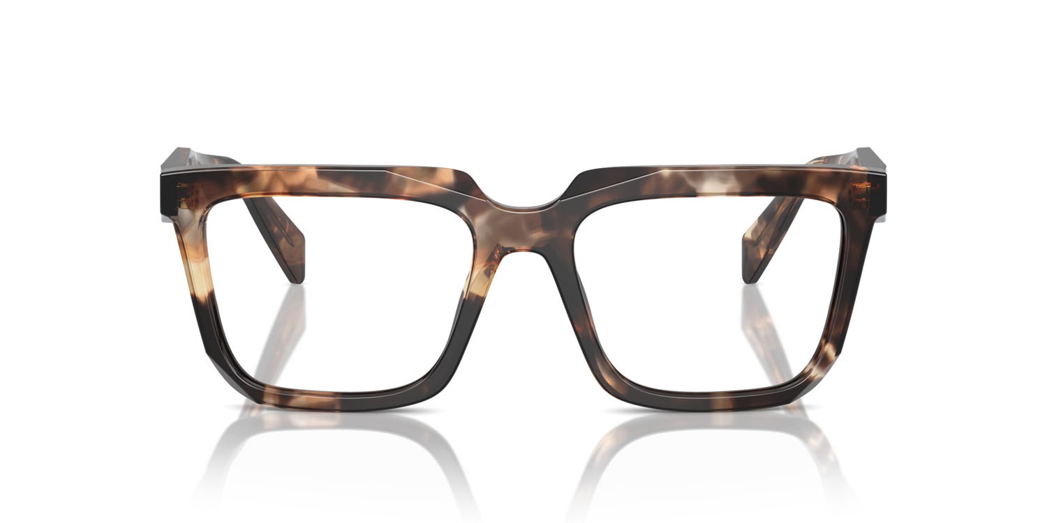 Eyeglasses Prada PR A19V (14P1O1) color caramello tartarugato shape rectangle lenses lente demo