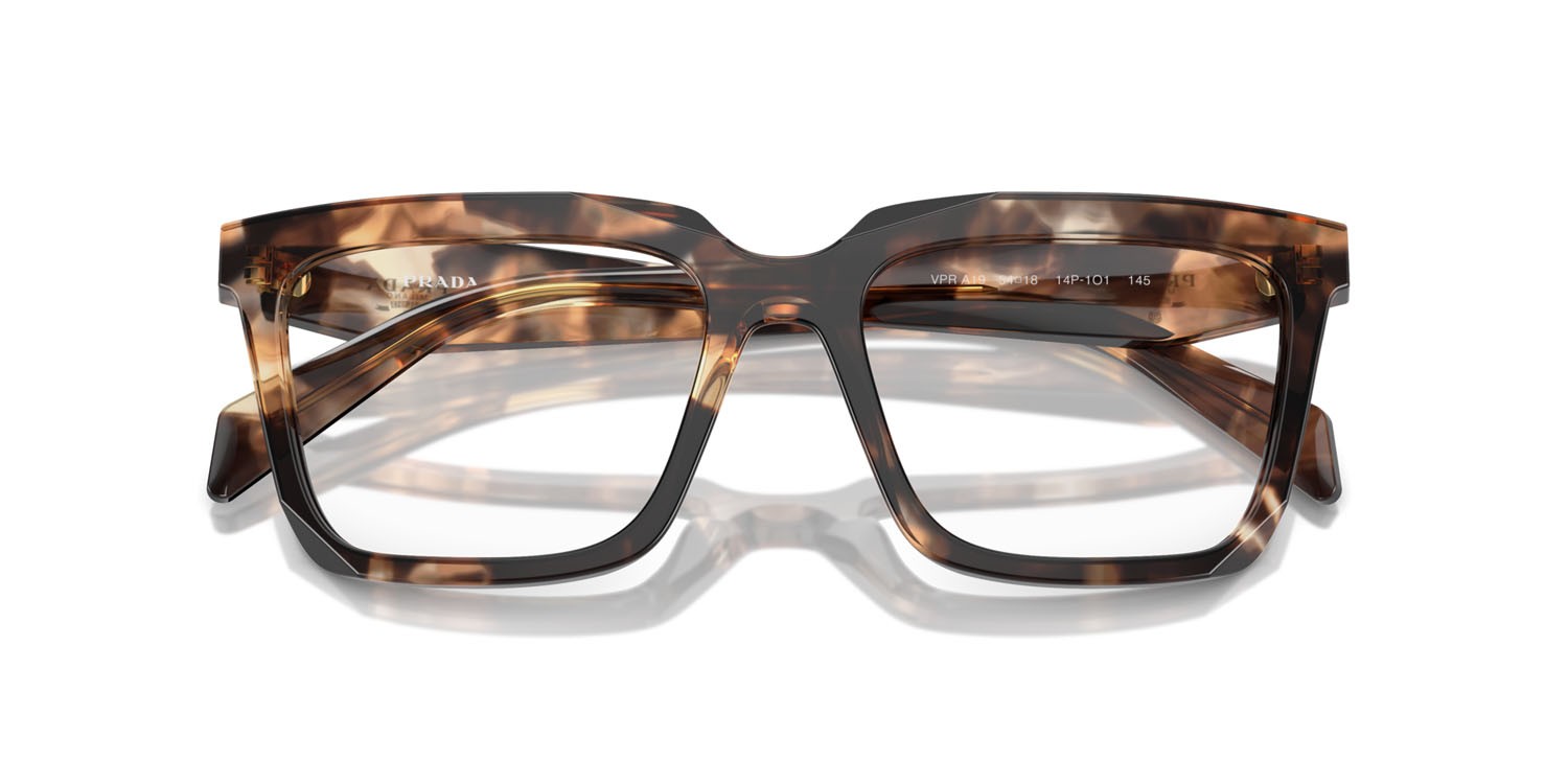 Eyeglasses Prada PR A19V (14P1O1) color caramello tartarugato shape rectangle lenses lente demo