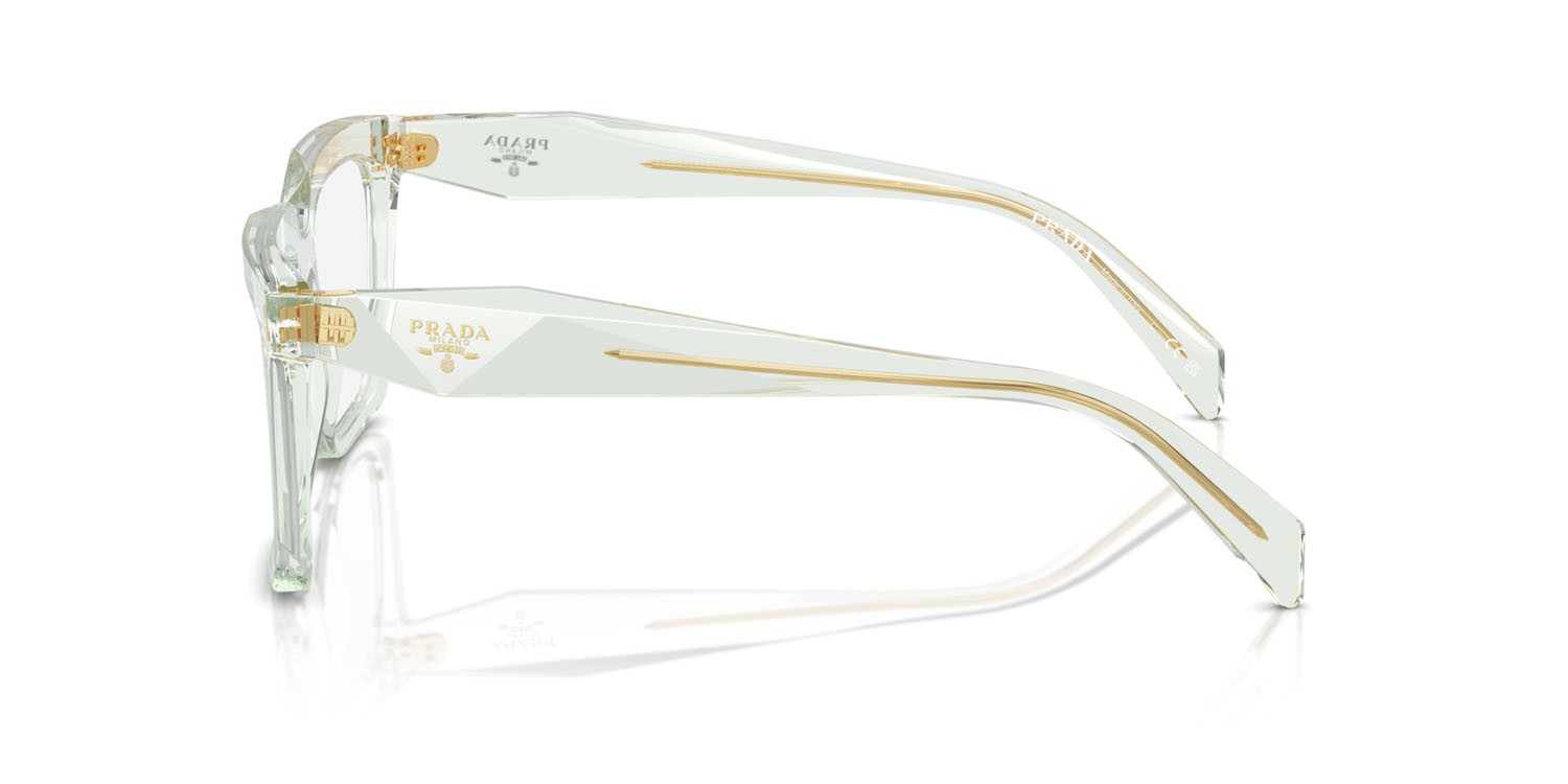 Eyeglasses Prada PR A19V (14R1O1) color verde menta trasparente shape rectangle lenses lente demo
