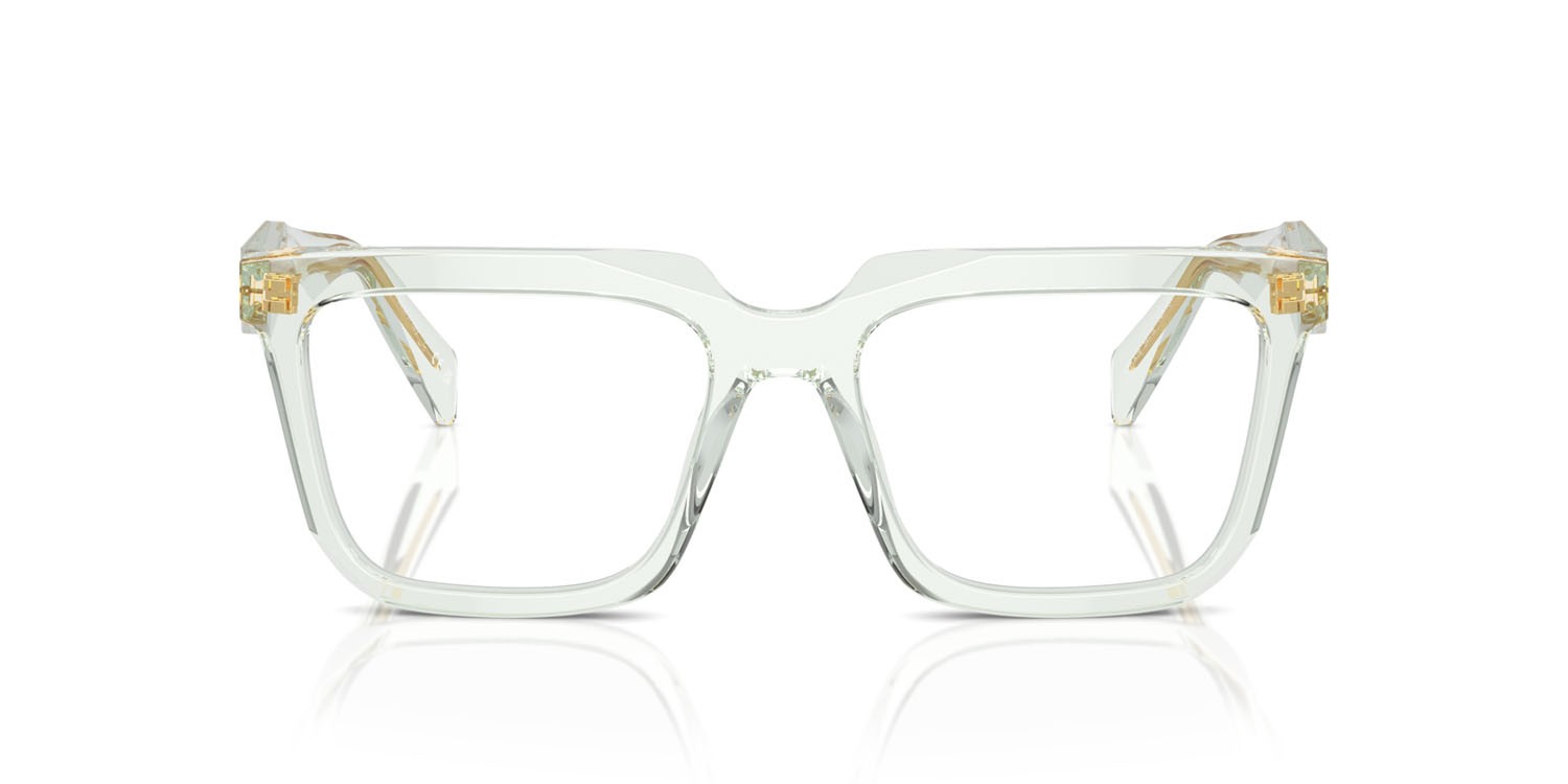 Eyeglasses Prada PR A19V (14R1O1) color verde menta trasparente shape rectangle lenses lente demo