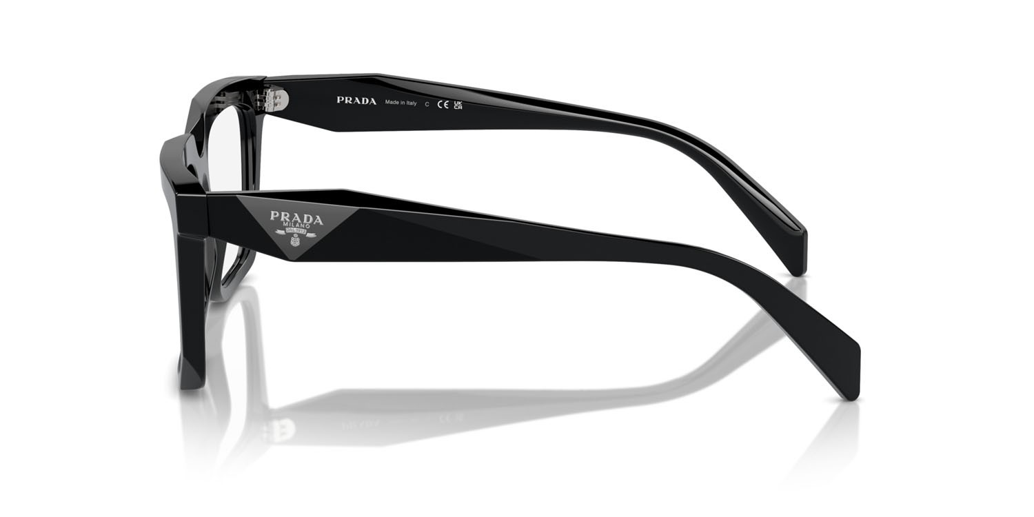 Eyeglasses Prada PR A19V (16K1O1) color nero shape rectangle lenses lente demo
