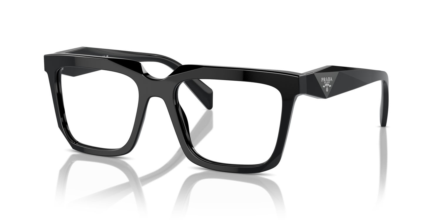 Eyeglasses Prada PR A19V (16K1O1) color nero shape rectangle lenses lente demo