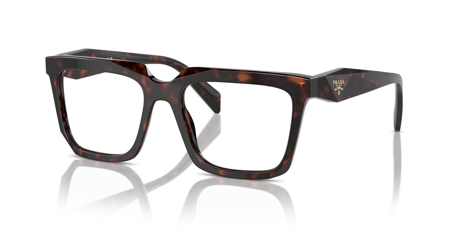 Brillen Prada PR A19V (17N1O1) farbe root tortoise form rechteckig gläser lente demo