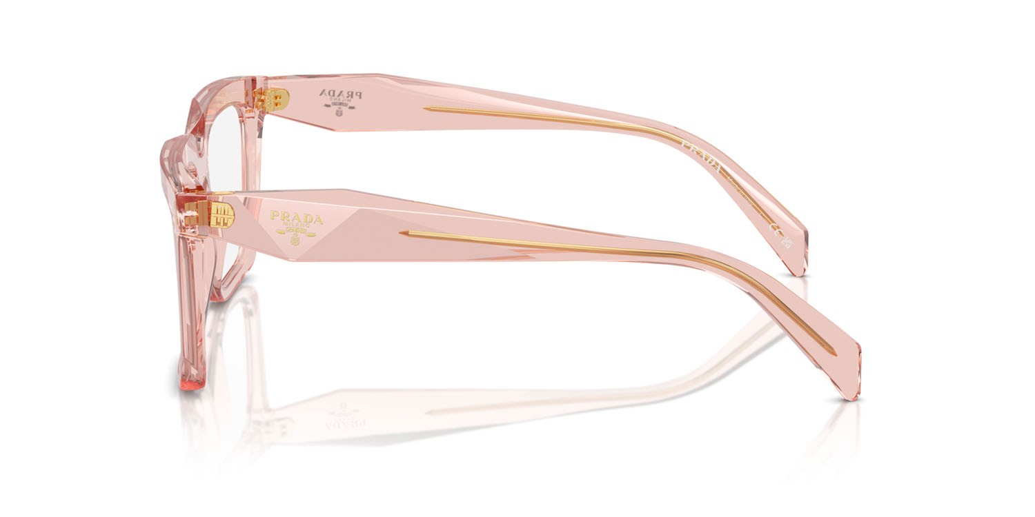 Eyeglasses Prada PR A19V (19Q1O1) color pesca trasparente shape rectangle lenses lente demo