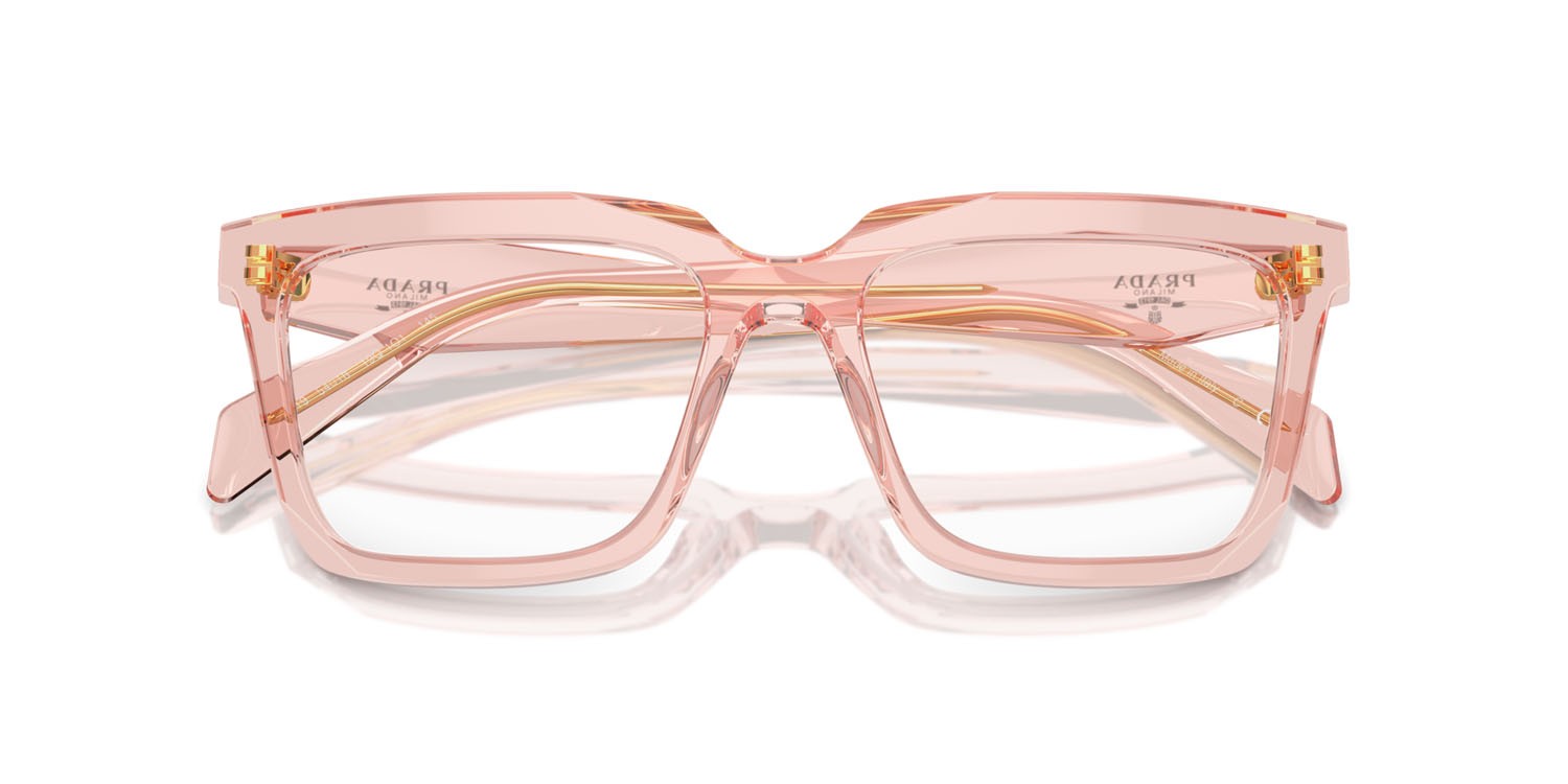 Eyeglasses Prada PR A19V (19Q1O1) color pesca trasparente shape rectangle lenses lente demo