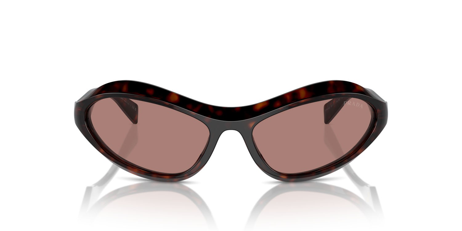Sonnenbrillen Prada PR A20S (17N10D) farbe root tortoise form unregelmäßig gläser marrone chiaro