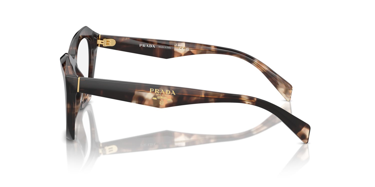 Eyeglasses Prada PR A20V (14P1O1) color caramello tartarugato shape butterfly lenses lente demo