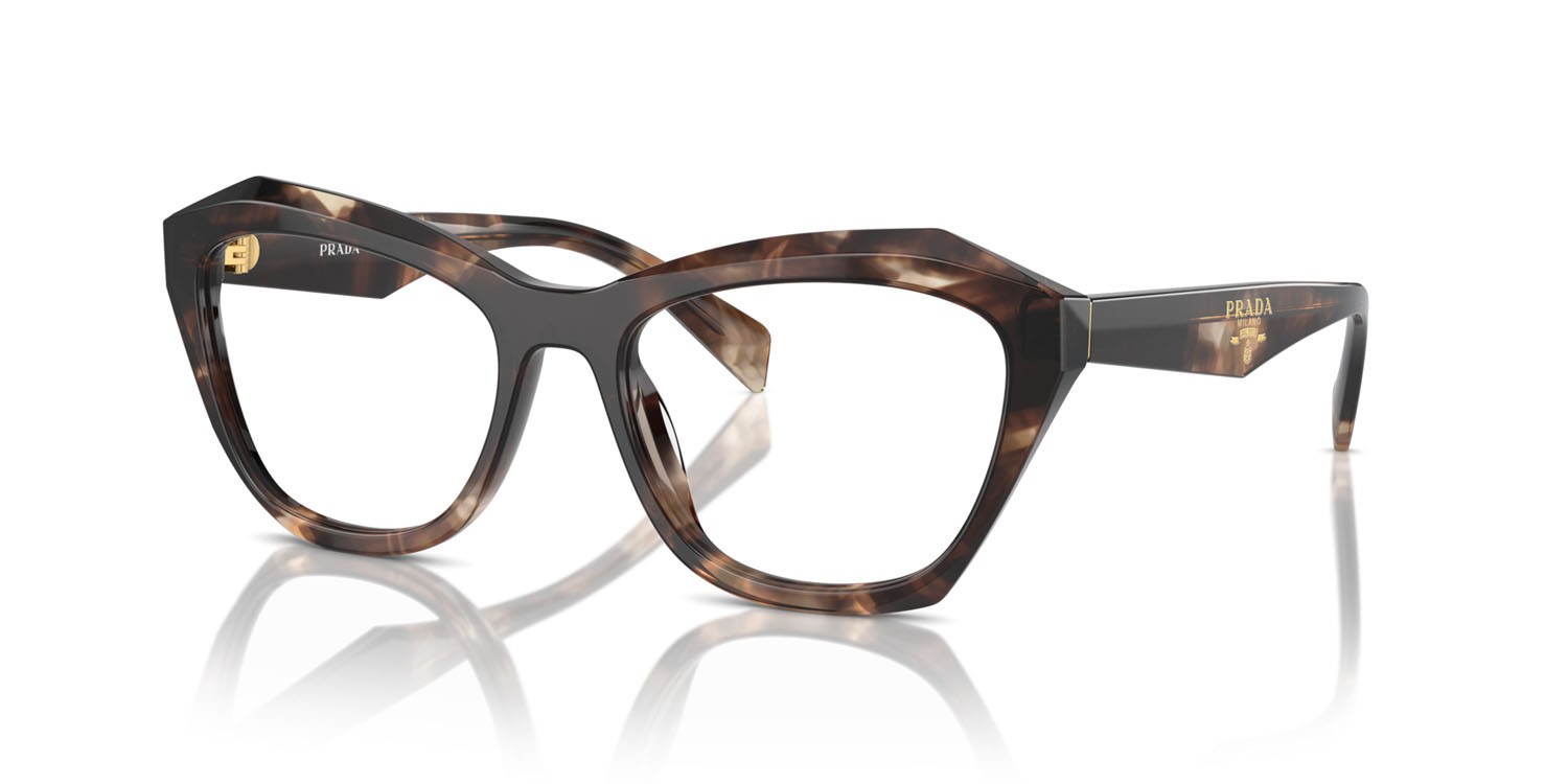 Eyeglasses Prada PR A20V (14P1O1) color caramello tartarugato shape butterfly lenses lente demo