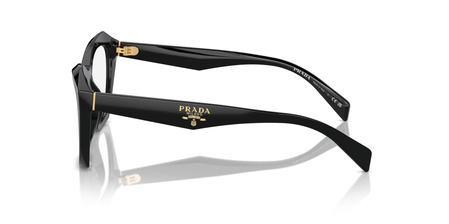 Eyeglasses Prada PR A20V (16K1O1) color nero shape butterfly lenses lente demo