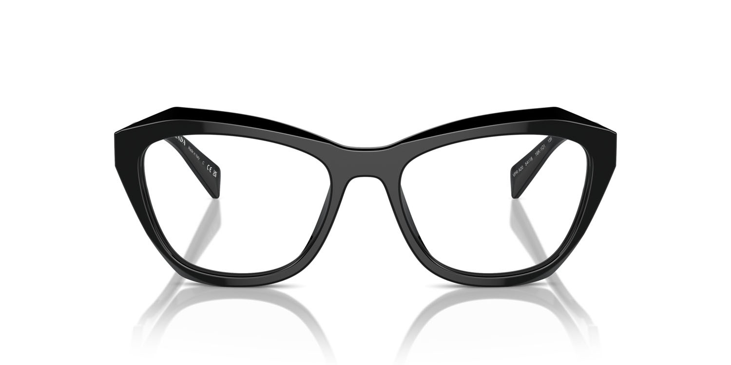 Eyeglasses Prada PR A20V (16K1O1) color nero shape butterfly lenses lente demo
