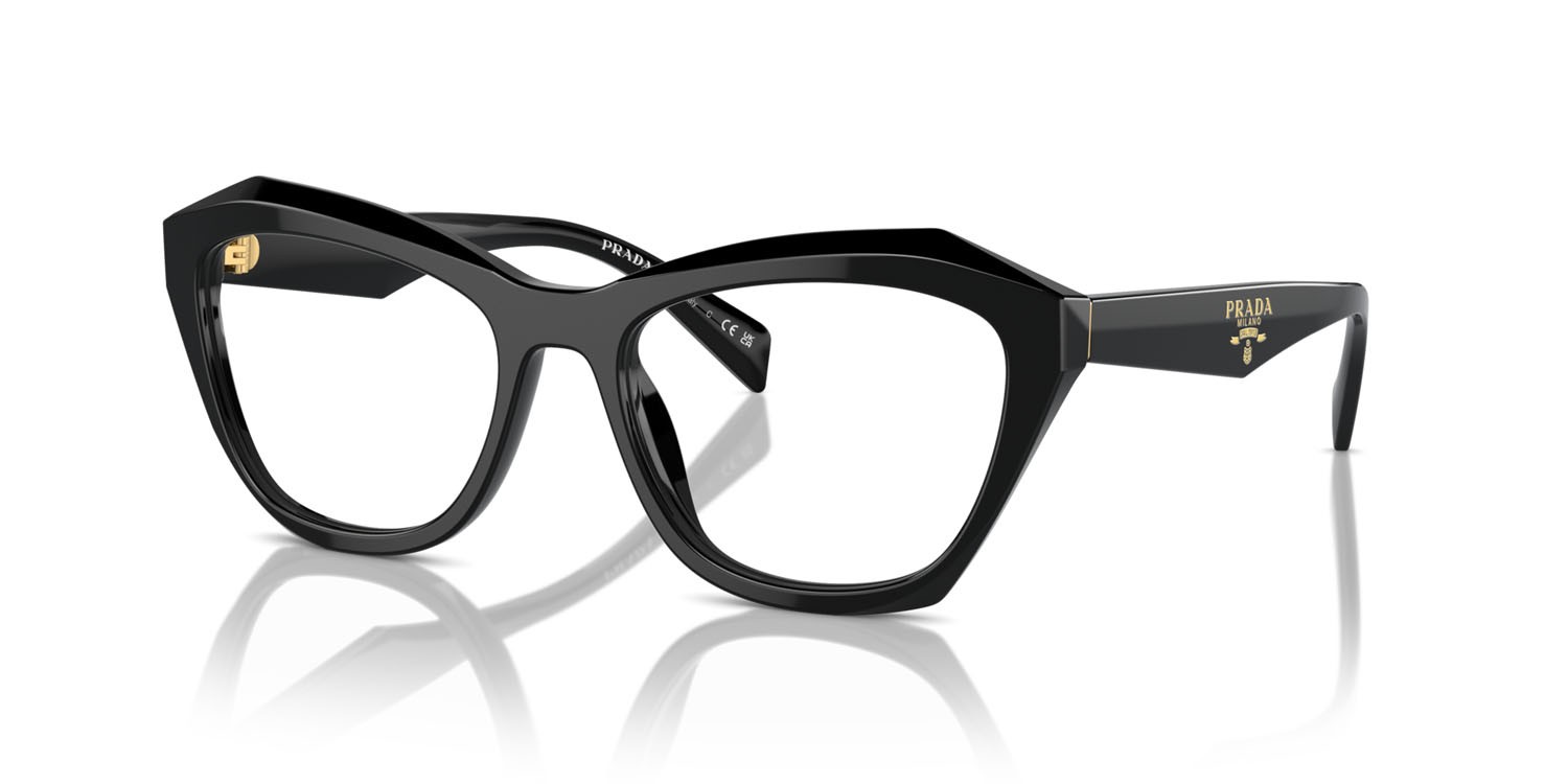 Eyeglasses Prada PR A20V (16K1O1) color nero shape butterfly lenses lente demo
