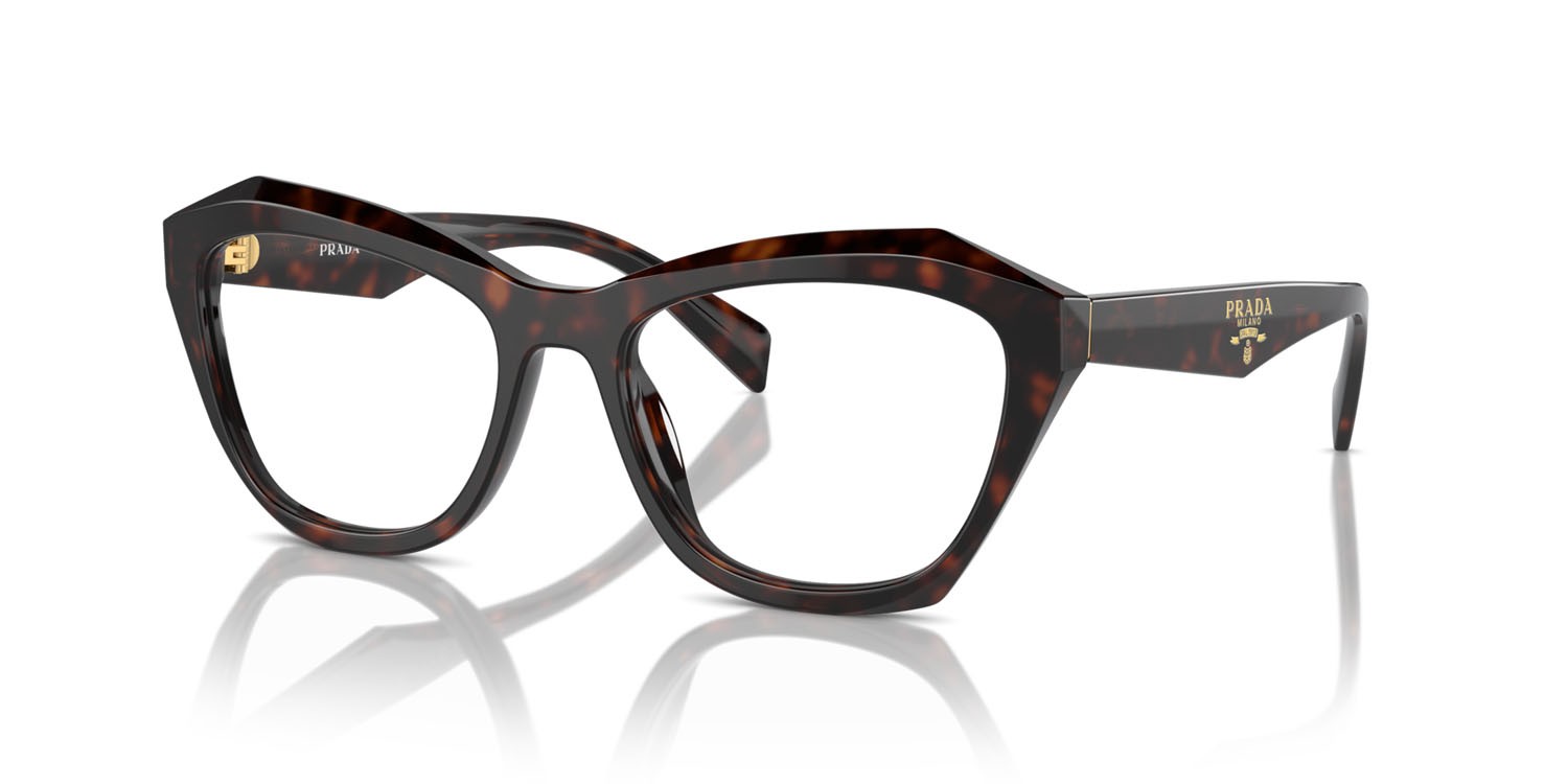 Eyeglasses Prada PR A20V (17N1O1) color root tortoise shape butterfly lenses lente demo