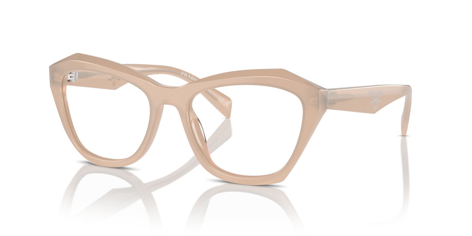 Eyeglasses Prada PR A20V (19R1O1) color opal natural shape butterfly lenses lente demo