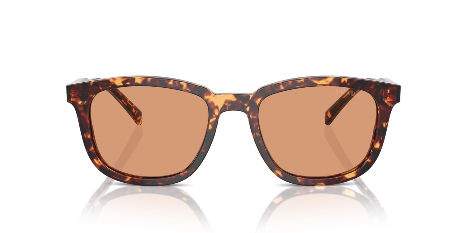 Sonnenbrillen Prada PR A21S (14O07V) farbe magma tortoise form quadratisch gläser arancione