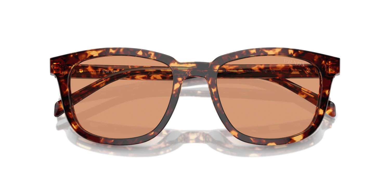 Sonnenbrillen Prada PR A21S (14O07V) farbe magma tortoise form quadratisch gläser arancione