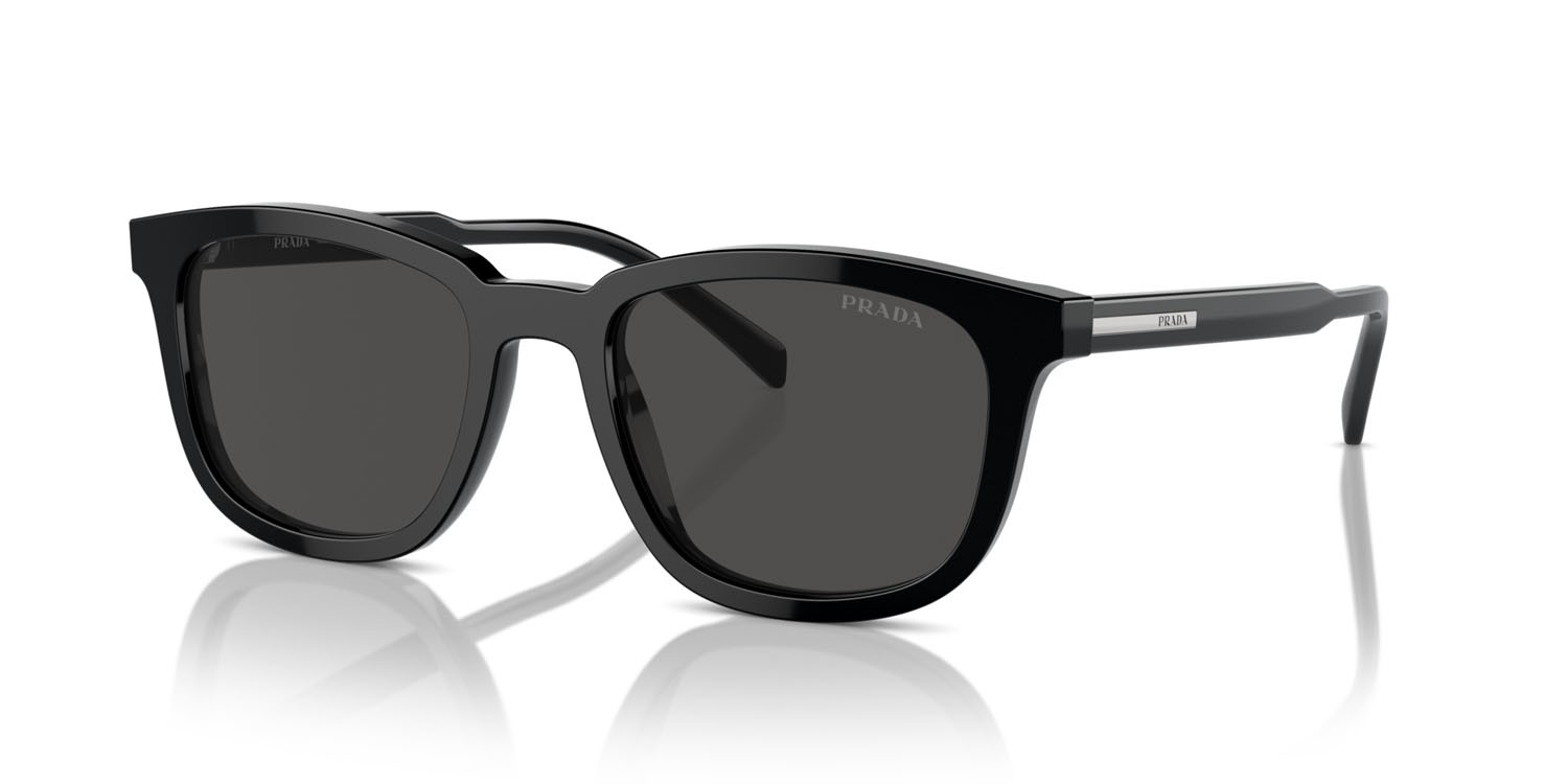 Sunglasses Prada PR A21S (16K08Z) color nero shape square lenses grigio scuro