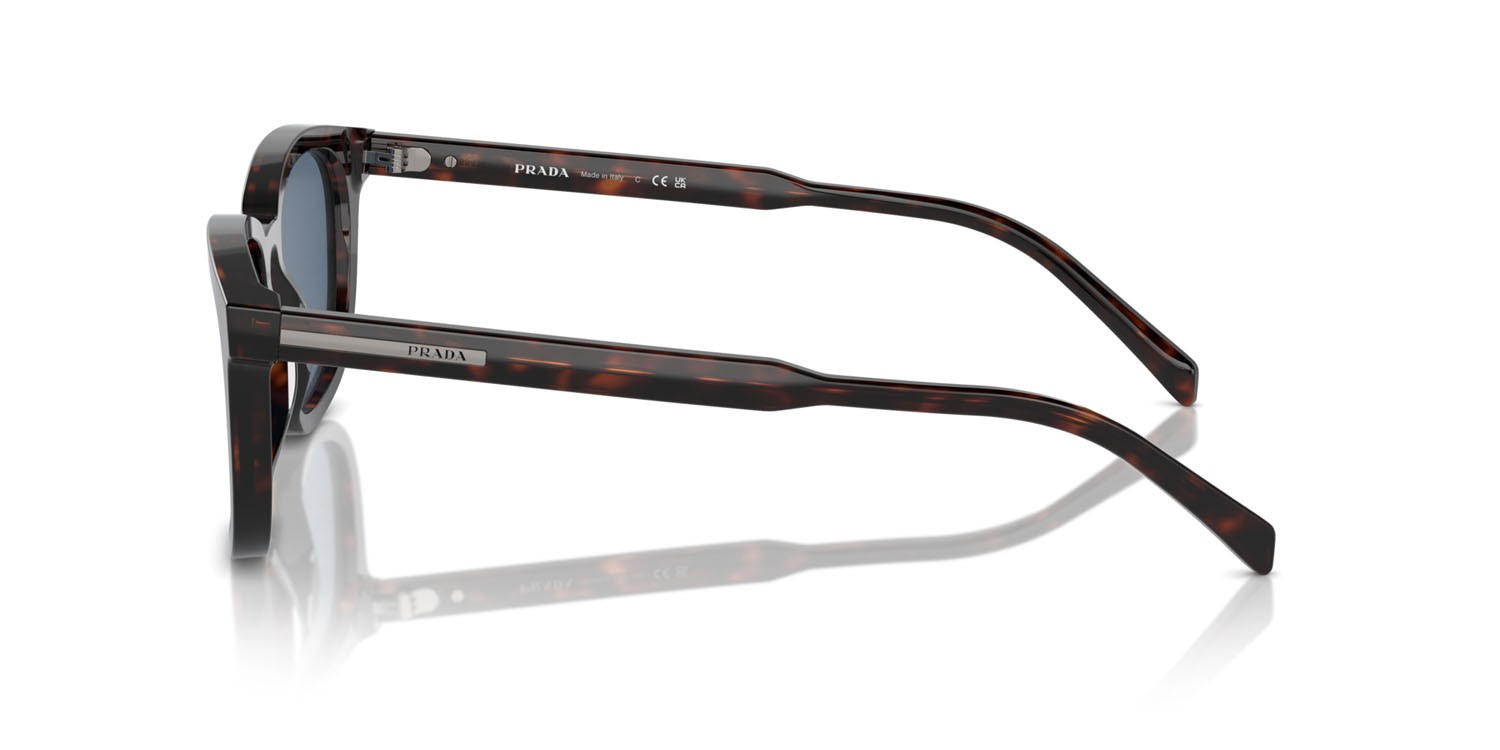 Sunglasses Prada PR A21S (17N06A) color radica tortoise shape square lenses blu scuro