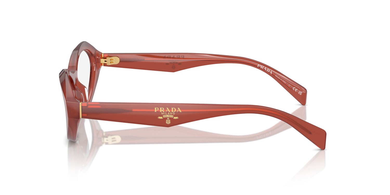 Eyeglasses Prada PR A21V (13V1O1) color opal cornelian shape irregular lenses lente demo