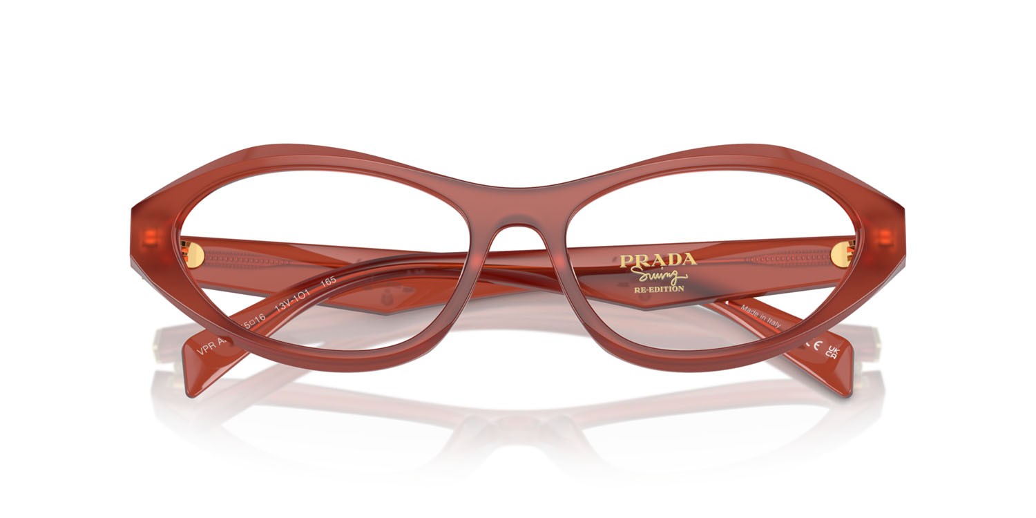 Eyeglasses Prada PR A21V (13V1O1) color opal cornelian shape irregular lenses lente demo
