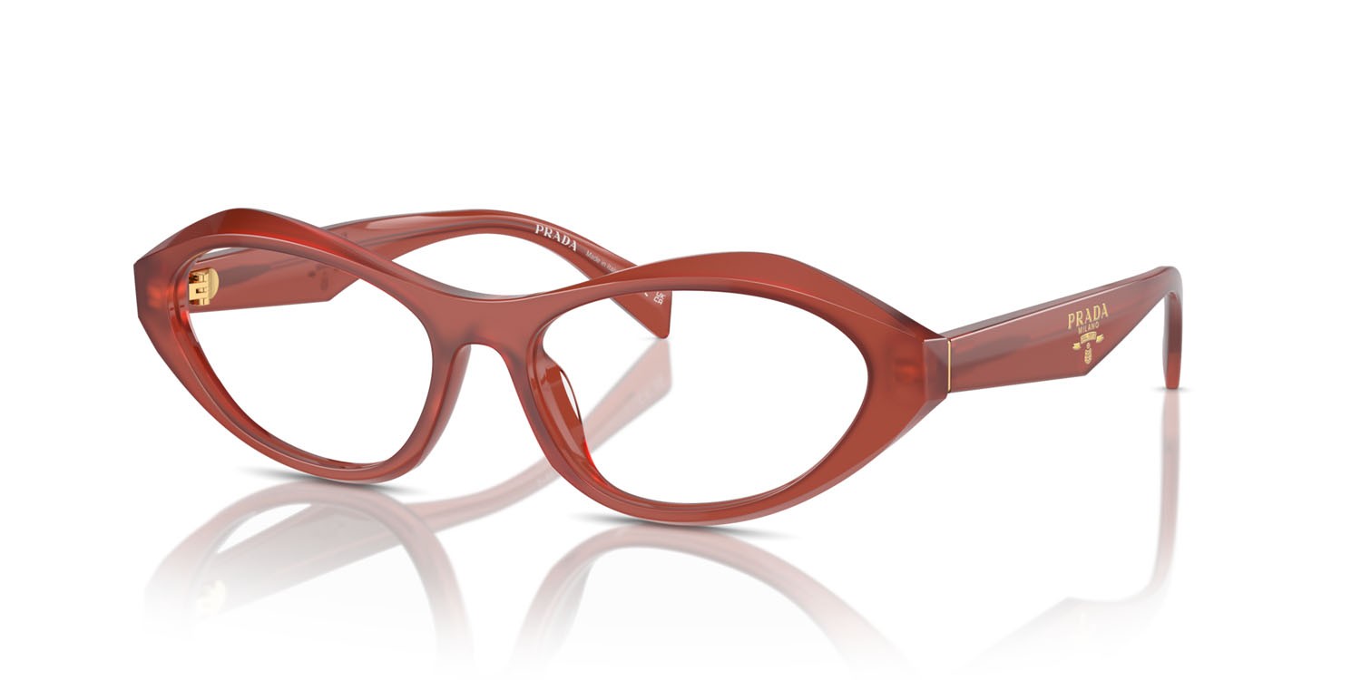 Eyeglasses Prada PR A21V (13V1O1) color opal cornelian shape irregular lenses lente demo