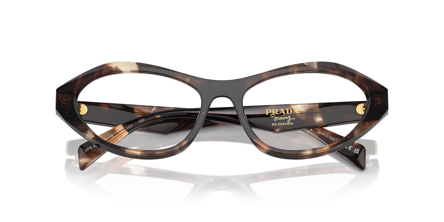 Brillen Prada PR A21V (14P1O1) farbe caramello tartarugato form unregelmäßig gläser lente demo
