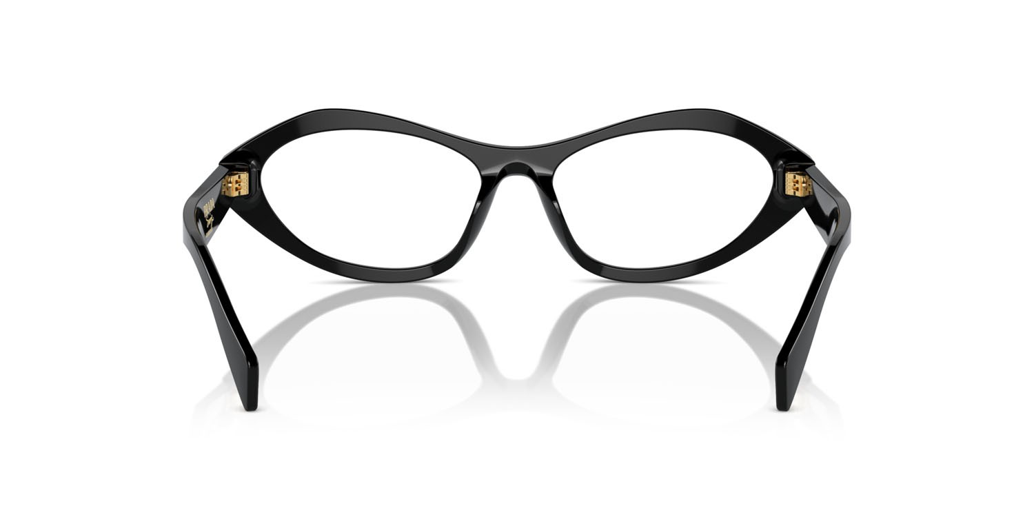 Eyeglasses Prada PR A21V (16K1O1) color nero shape irregular lenses lente demo