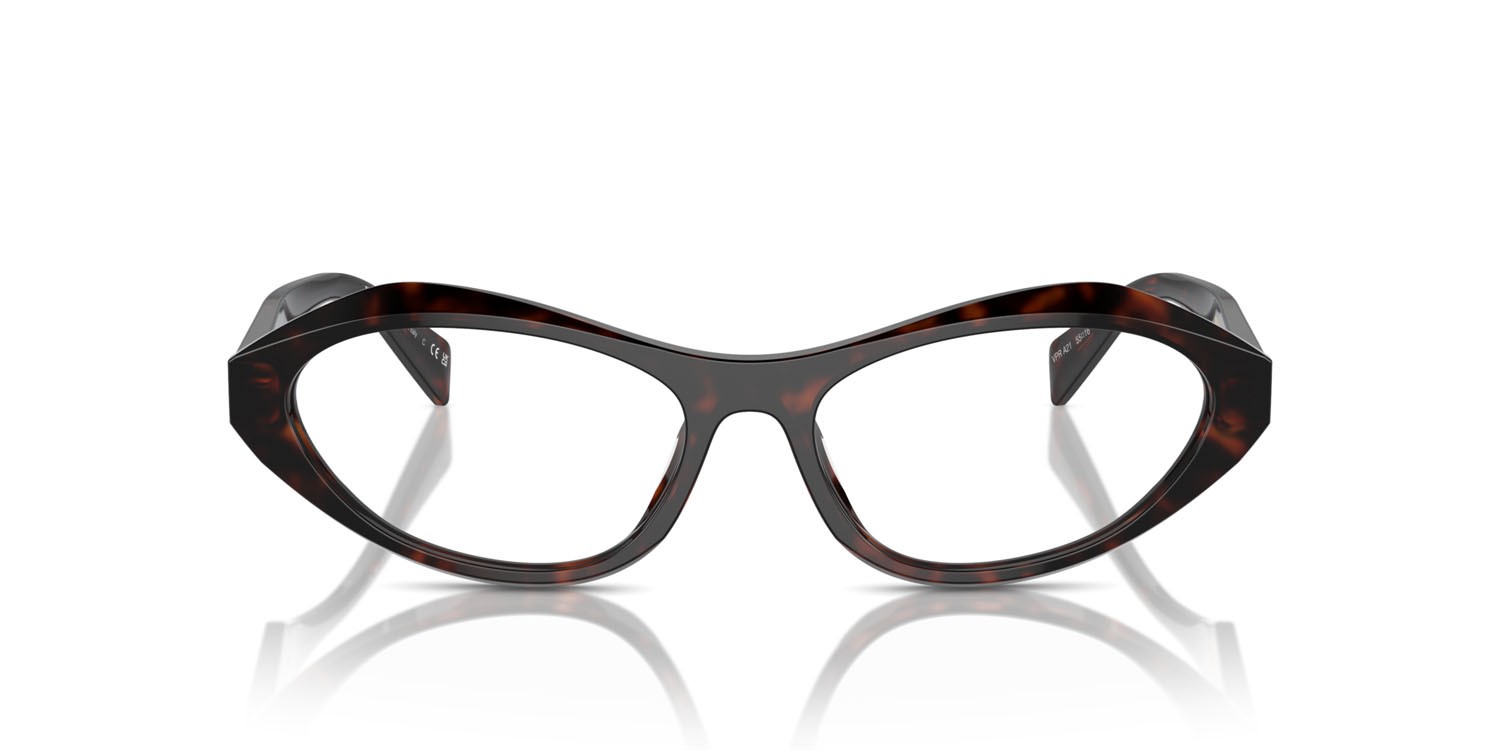 Eyeglasses Prada PR A21V (17N1O1) color root tortoise shape irregular lenses lente demo