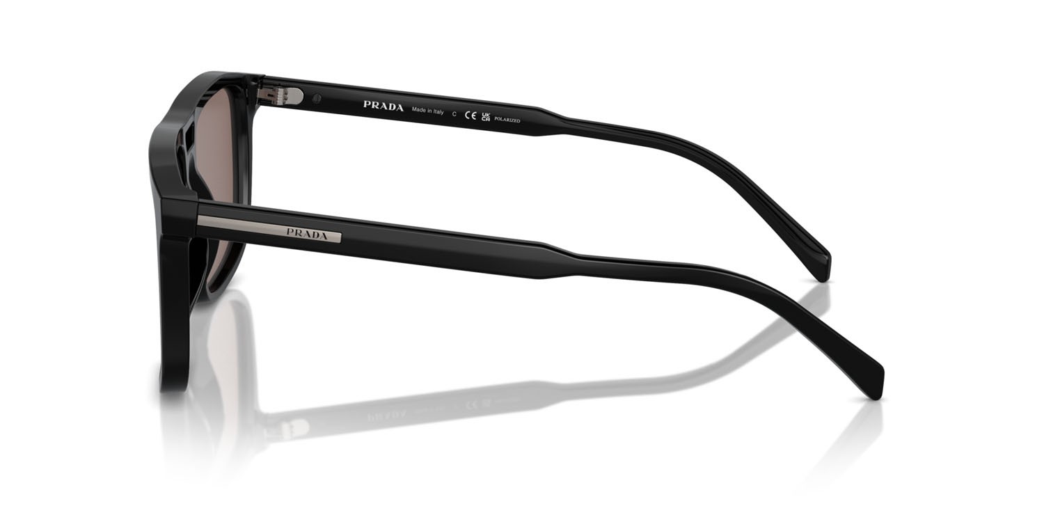 Occhiali da sole Prada PR A22S (16K30H) colore nero forma rettangolare lenti polar marrone