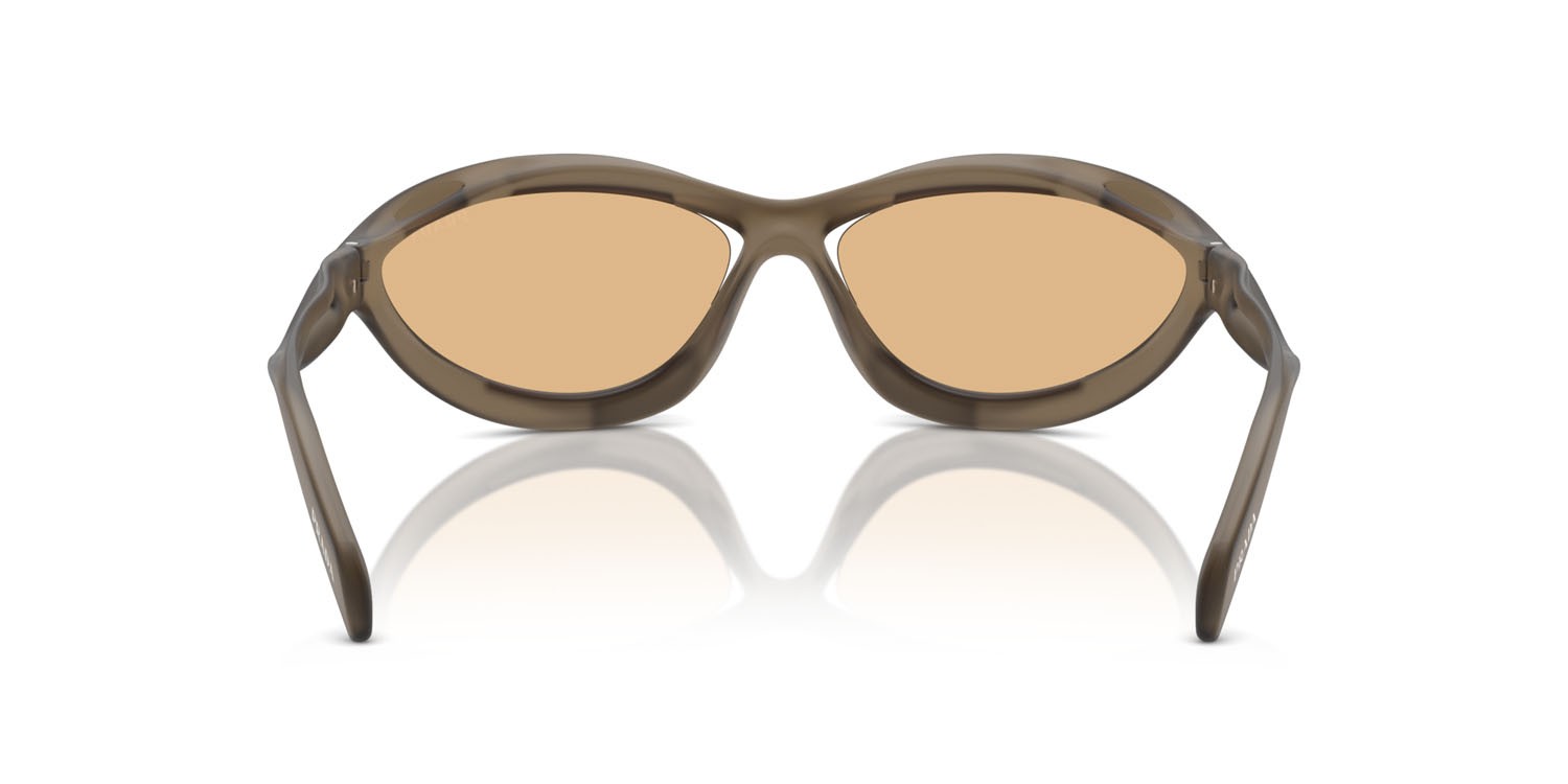 Occhiali da sole Prada PR A26S (16V10H) colore loden frosted forma cat eye 