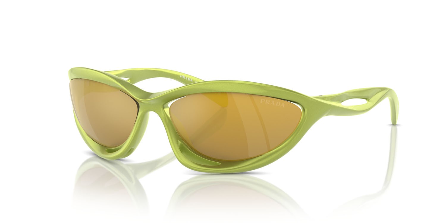 Occhiali da sole Prada PR A26S (17V20H) colore metallized fern forma cat eye 