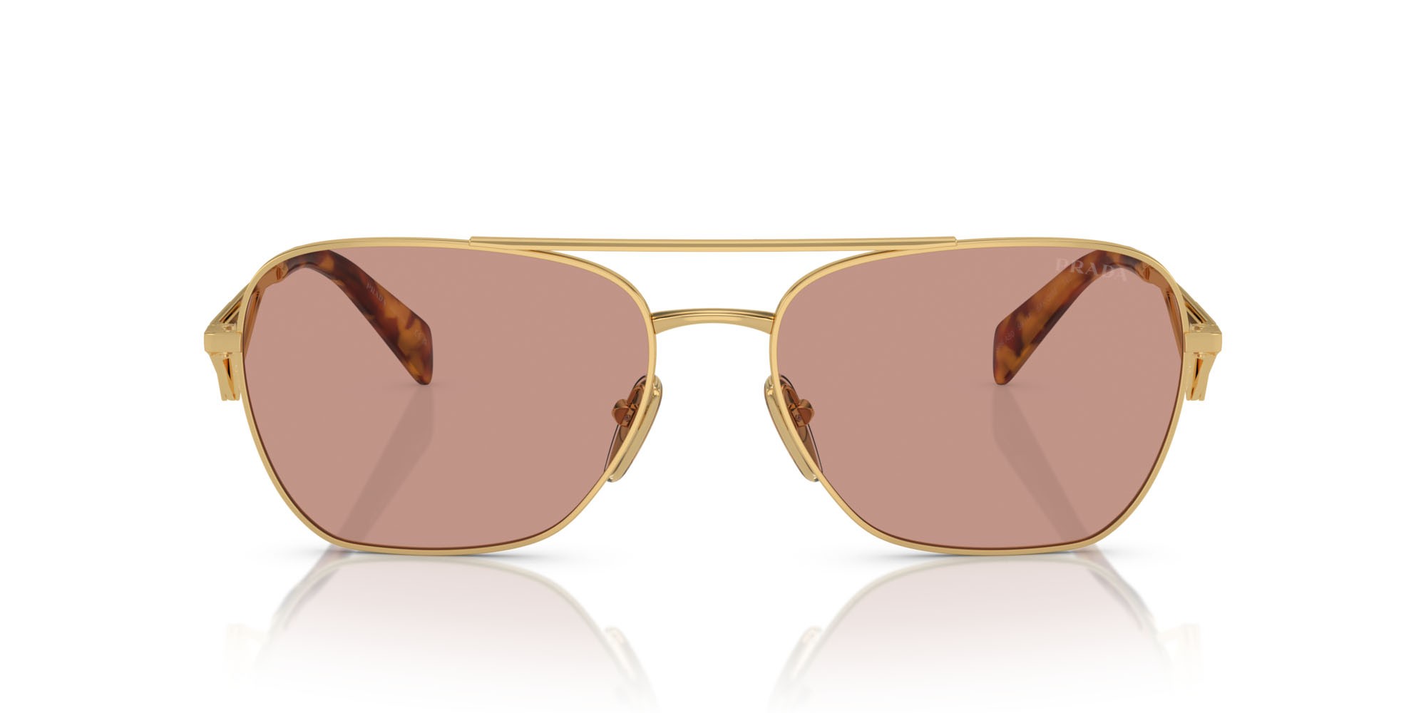 Sonnenbrillen Prada PR A50S (5AK08M) farbe oro form quadratisch gläser violetto scuro