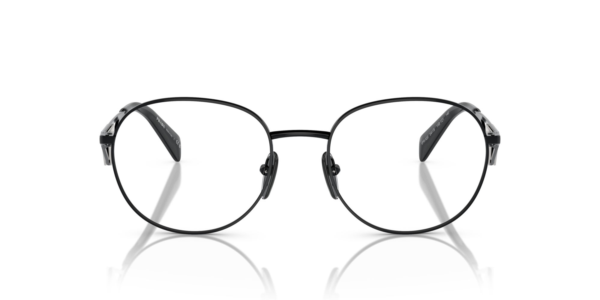 Eyeglasses Prada PR A50V (1AB1O1) color nero shape round lenses lente demo