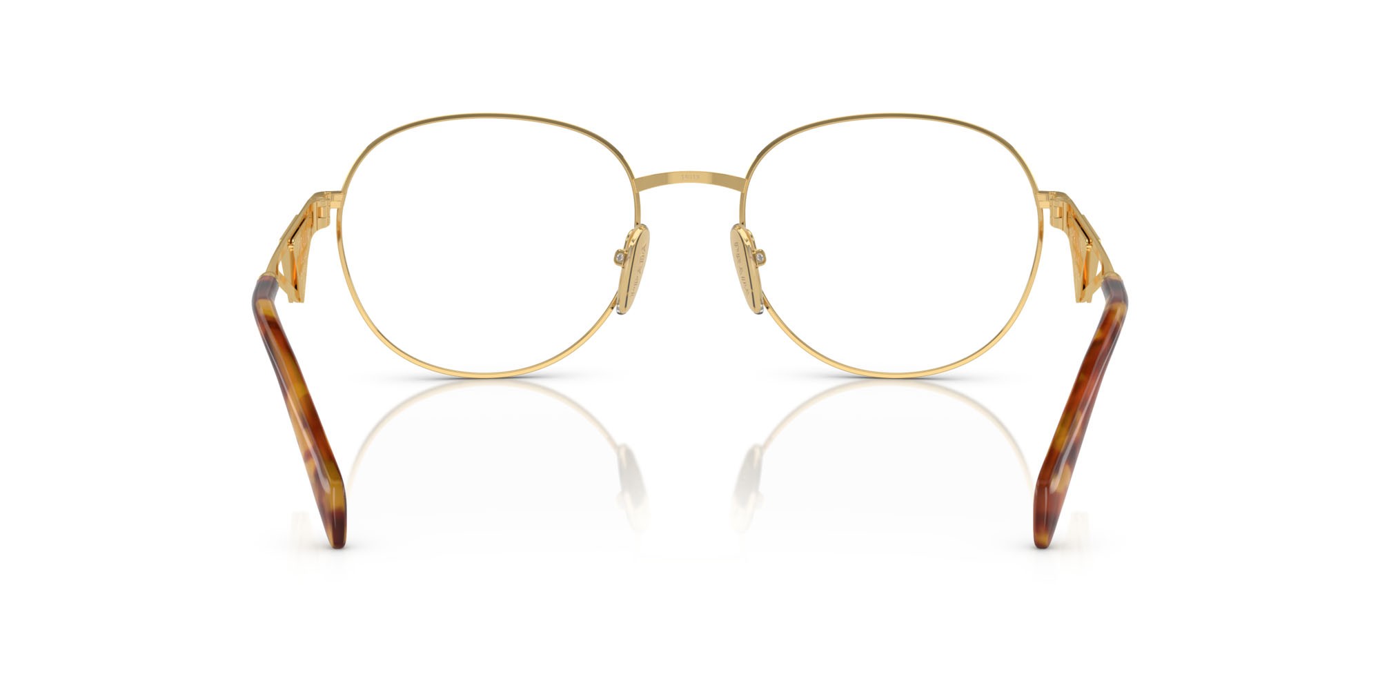 Eyeglasses Prada PR A50V (5AK1O1) color oro shape round lenses lente demo