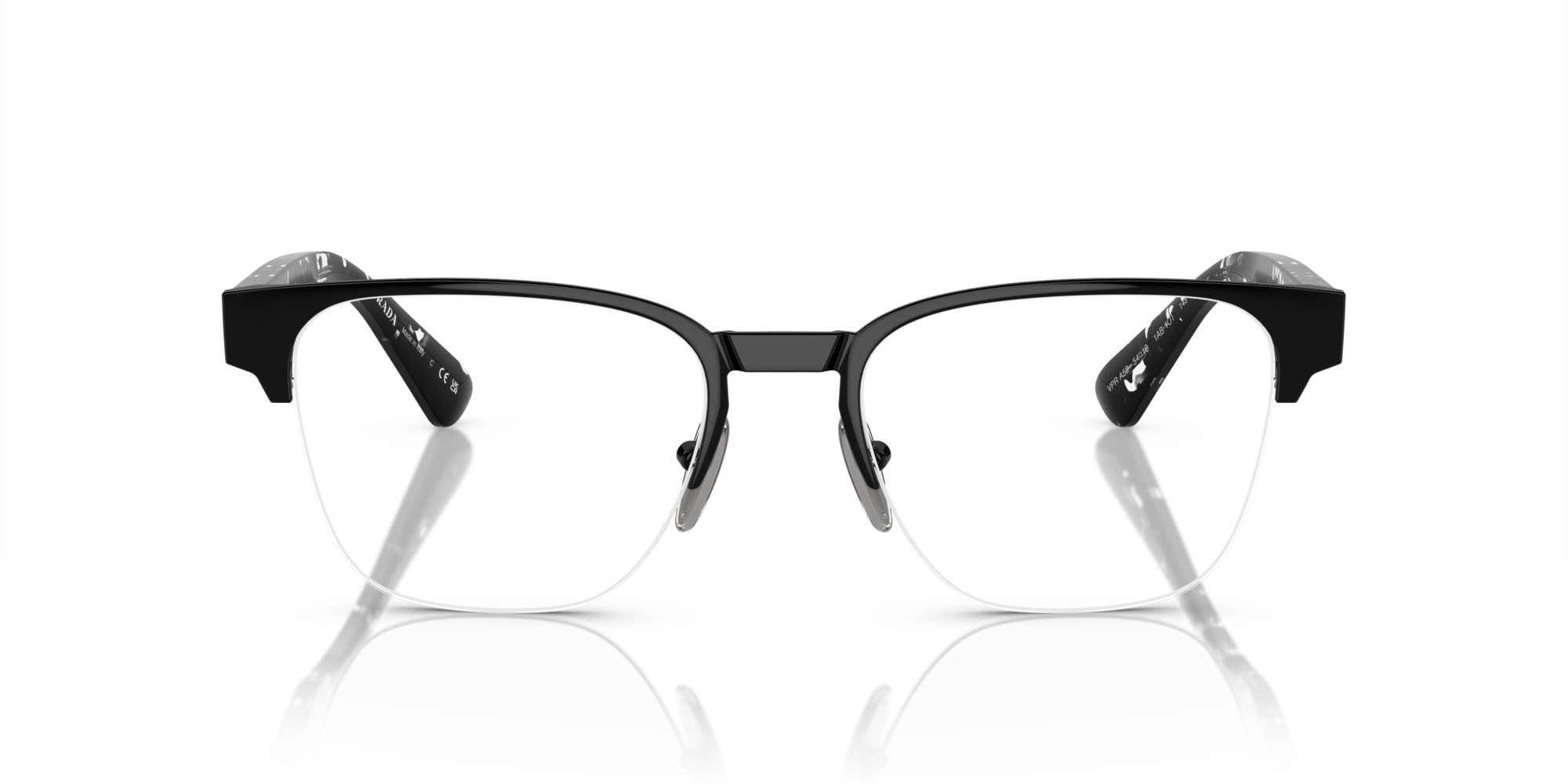 Brillen Prada PR A52V (1AB1O1) farbe nero form quadratisch gläser lente demo